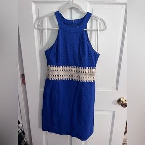 Lilly Pulitzer Blue Dress with gold embroidery
